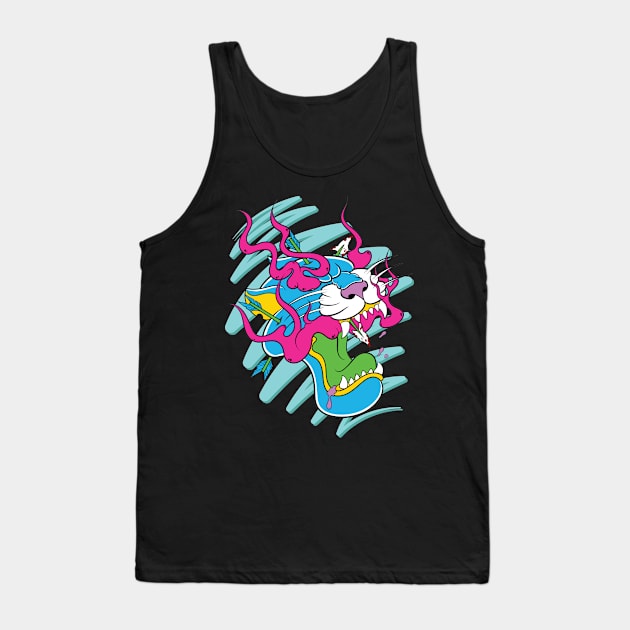 Neon Panther Tank Top by stuffofkings